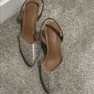 A New Day Women's Sparkling Silver Flats